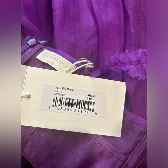 Ulla Johnson Priscilla Silk Midi Dress Size 0 NWT Cassis Purple - Picture 7 of 7